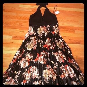 Gorgeous Halter Top Dress with Flowing Skirt